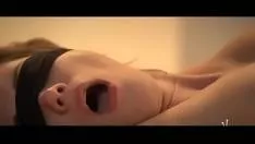 امرأة سمراء مارس الجنس عندما تعصب عينيها